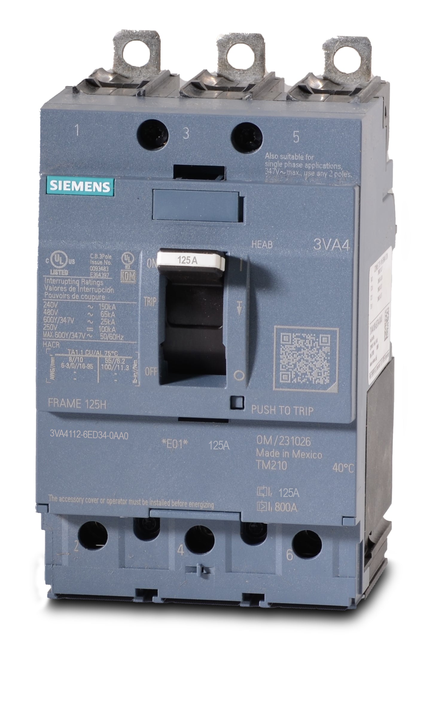 Siemens 3VA4112-6ED34-0AA0 Molded Case Circuit Breaker – SuperBreakers