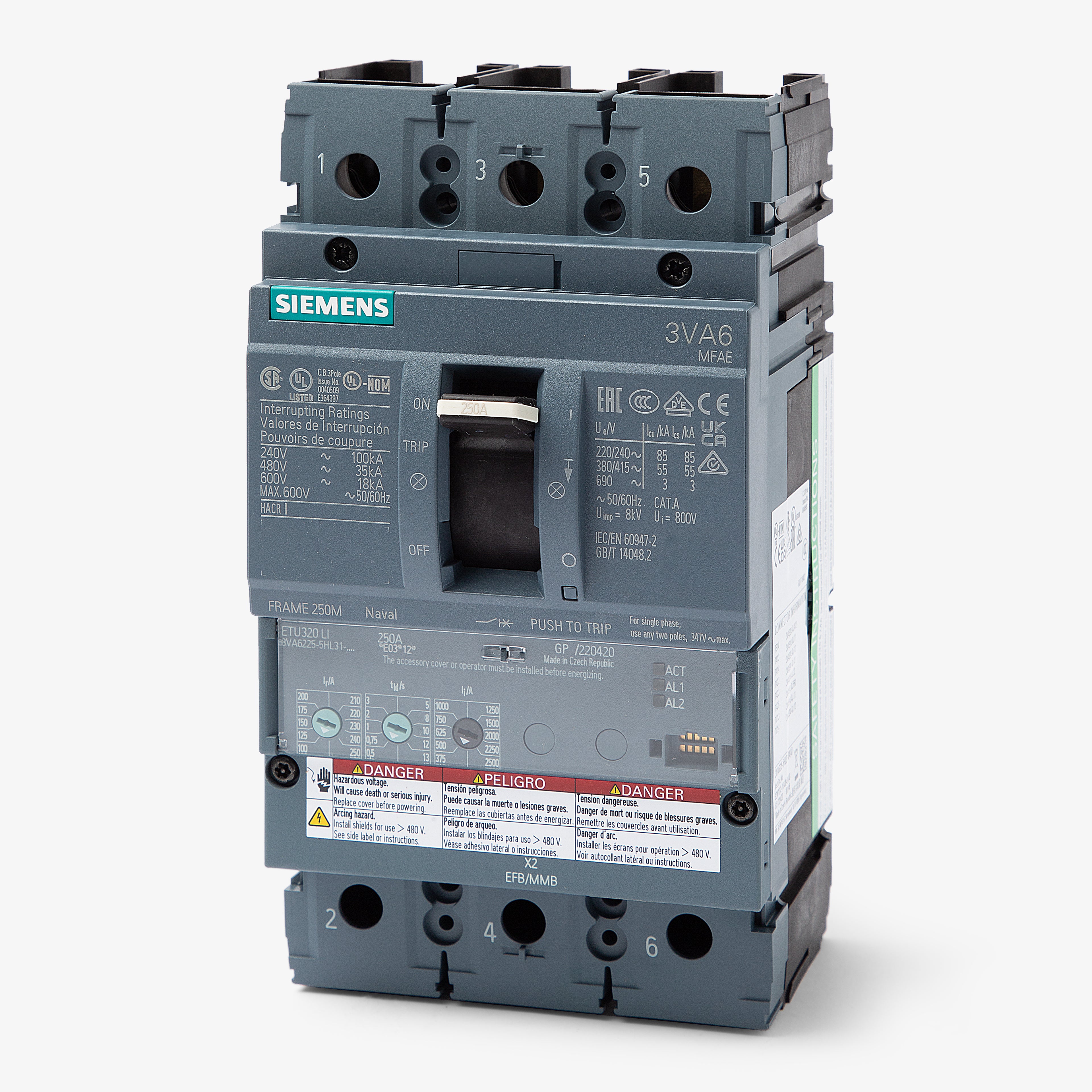 御三家 DPBP4,7,8, 002/018 001/052 003/052 Siemens 3VA6225-5HL31-0AA0 Molded Case Circuit Breaker – SuperBreakers