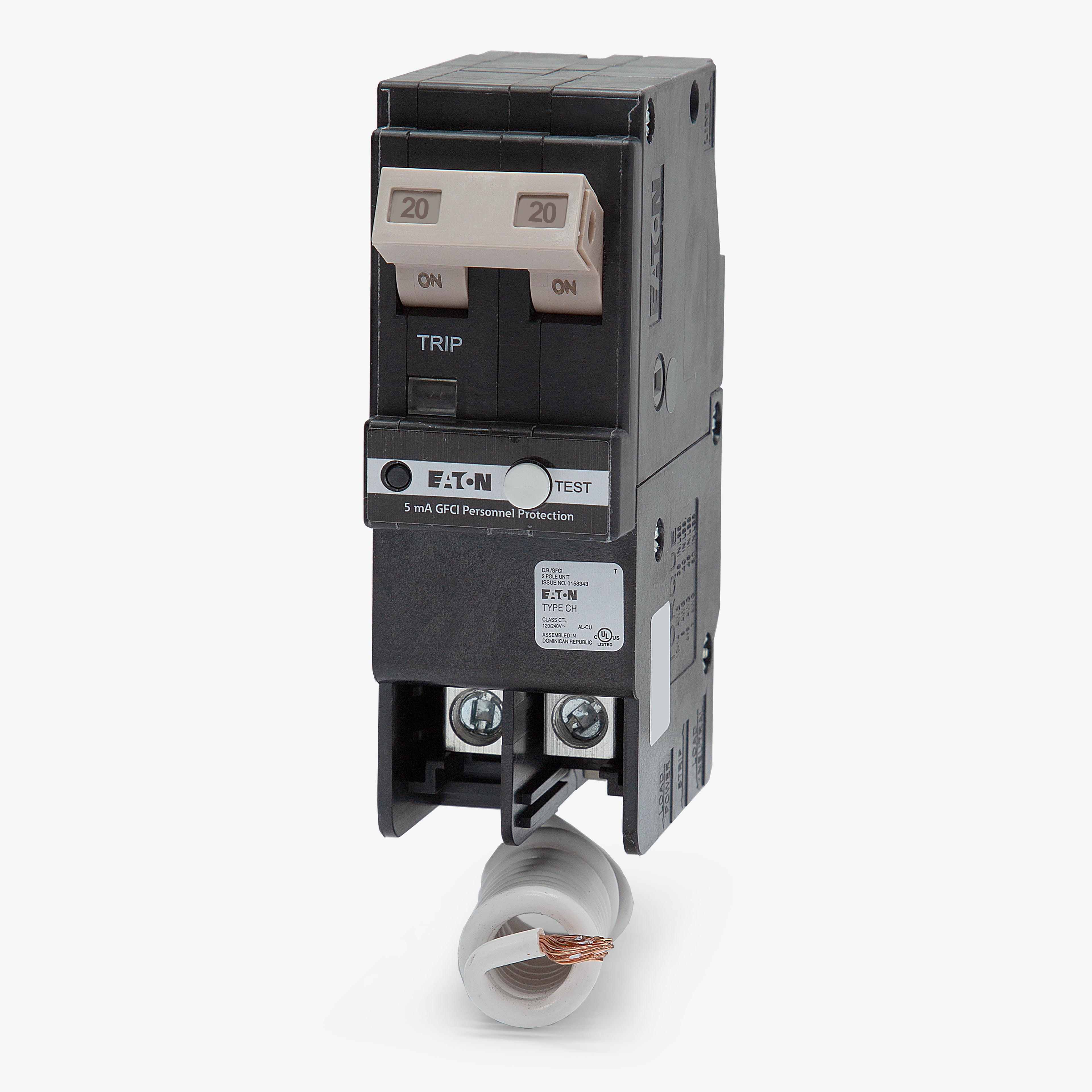 Cutler-Hammer CHFN220GF GFCI Miniature Circuit Breaker Cutler-Hammer CHFN220GF GFCI Miniature Circuit Breaker