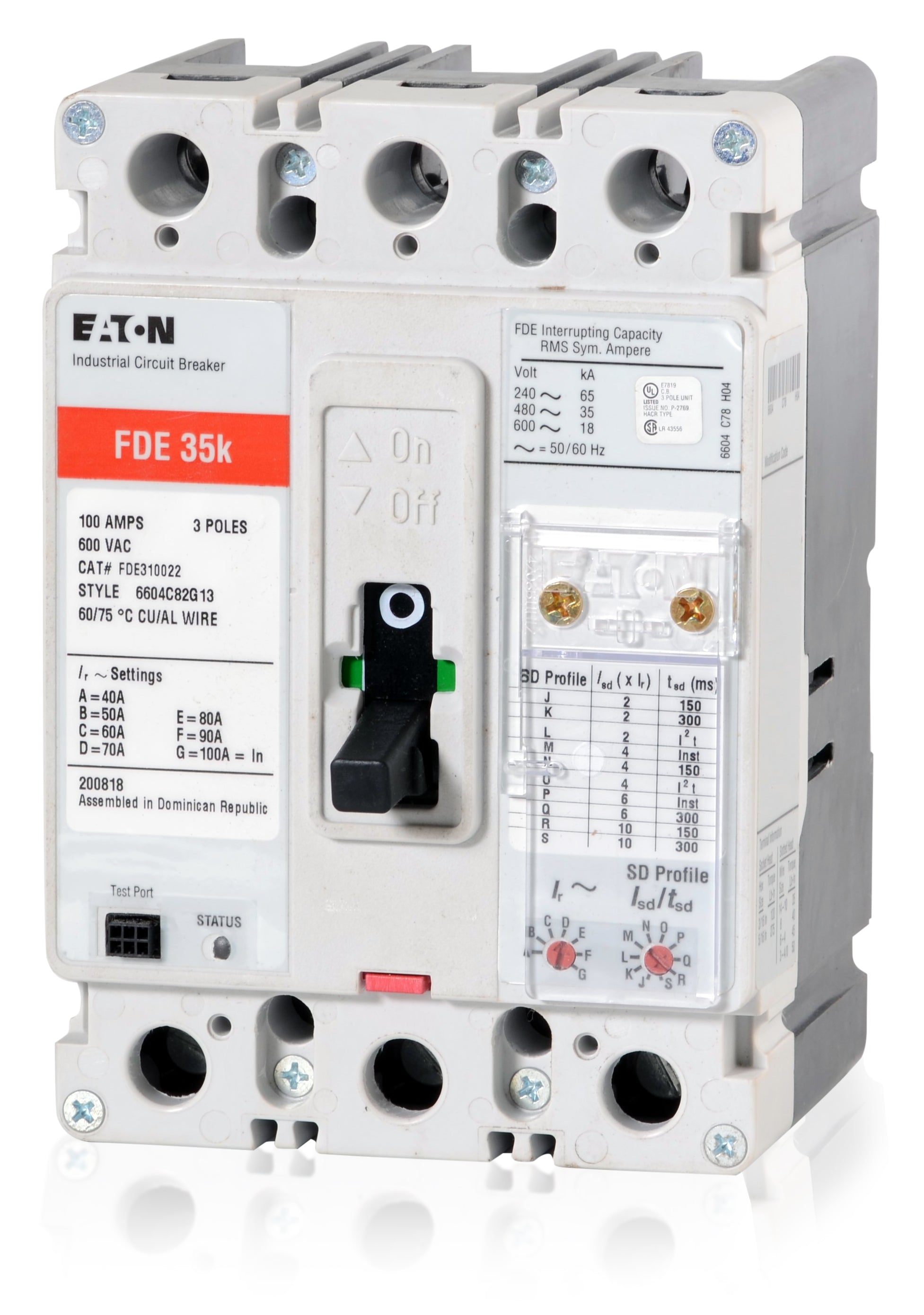 Eaton FDE310022 3 Pole Ground Fault Circuit Breaker SuperBreakers