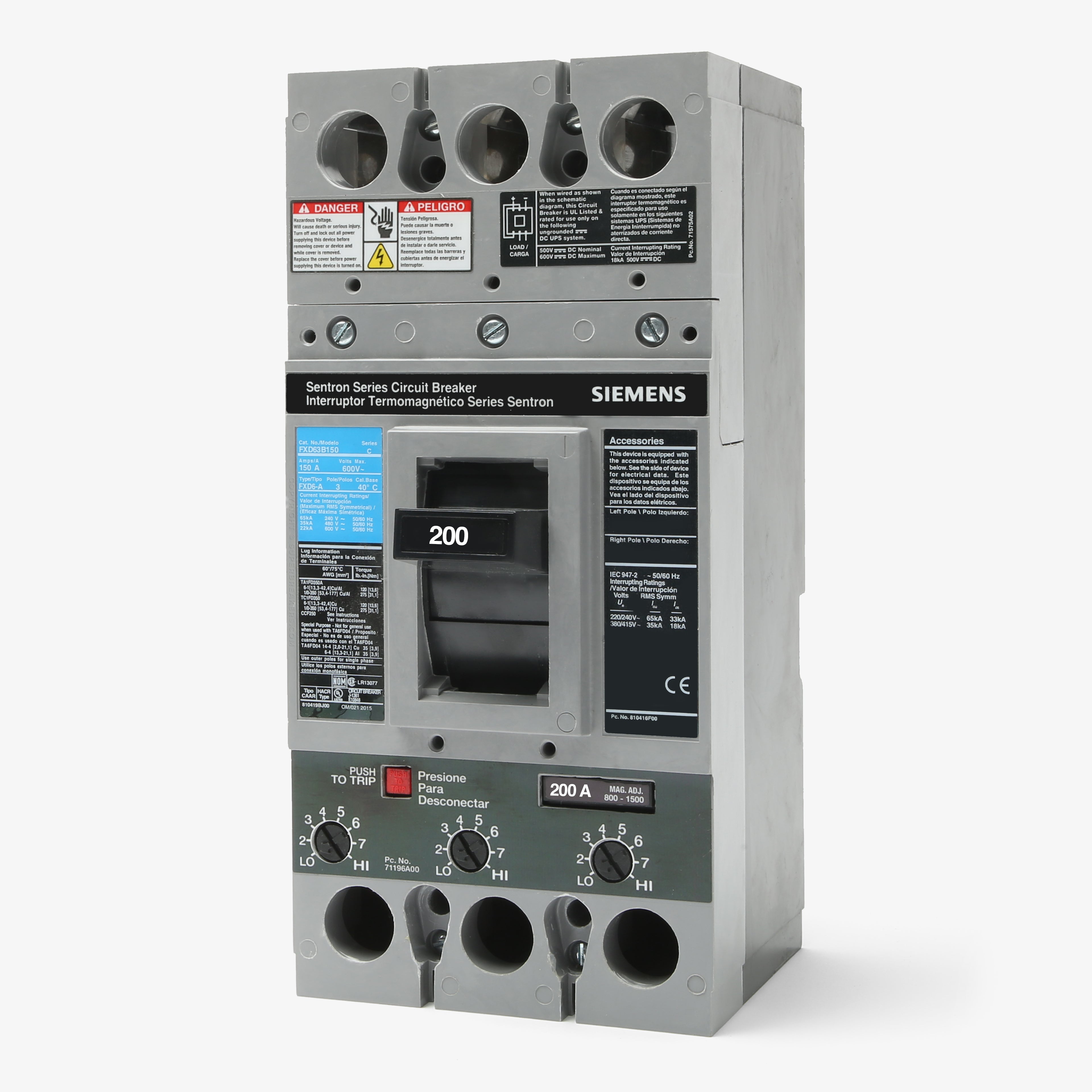 SHIN ③ Siemens FXD63B200 3 Pole Circuit Breaker – SuperBreakers