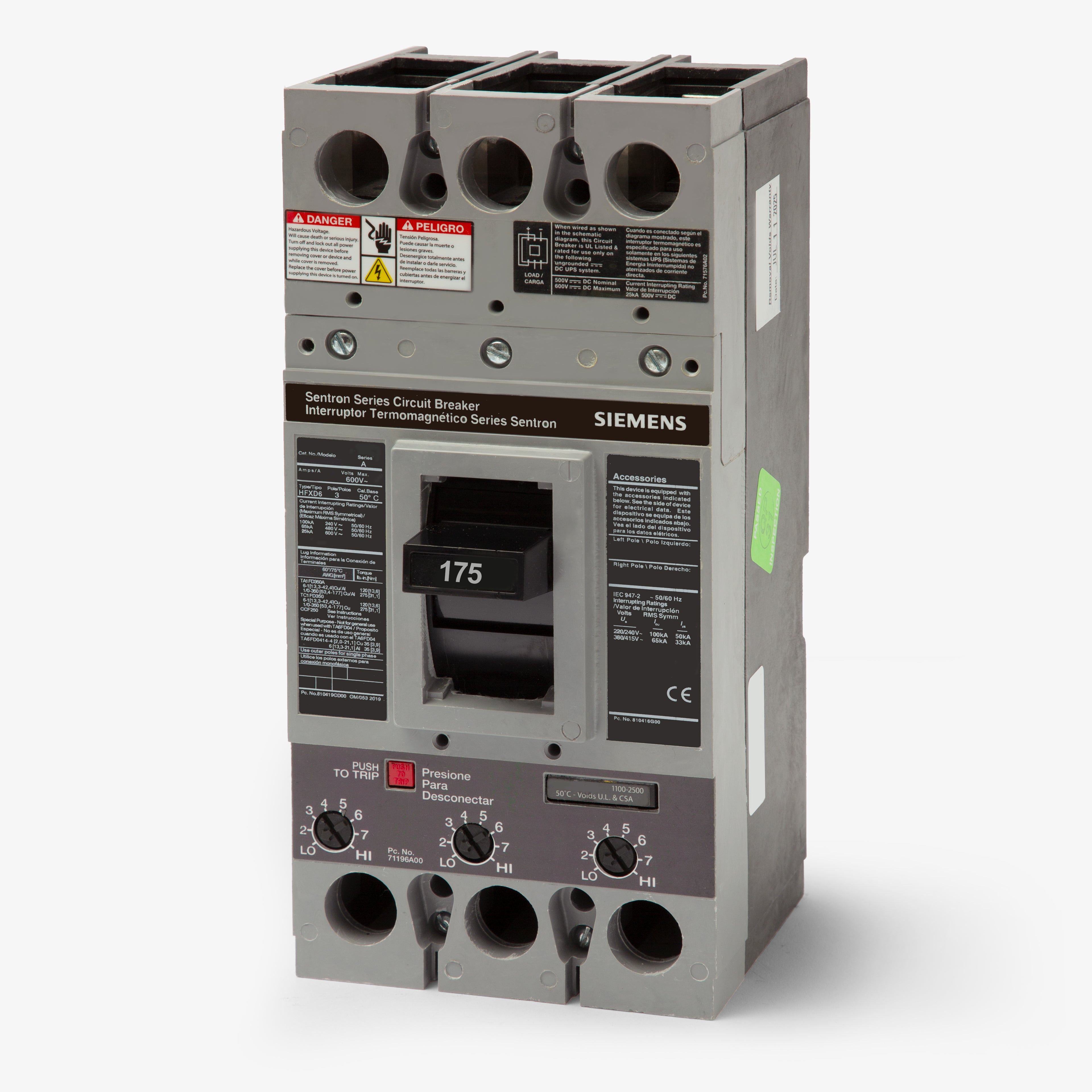 Siemens HFXD63B175 Molded Case Circuit Breaker – SuperBreakers