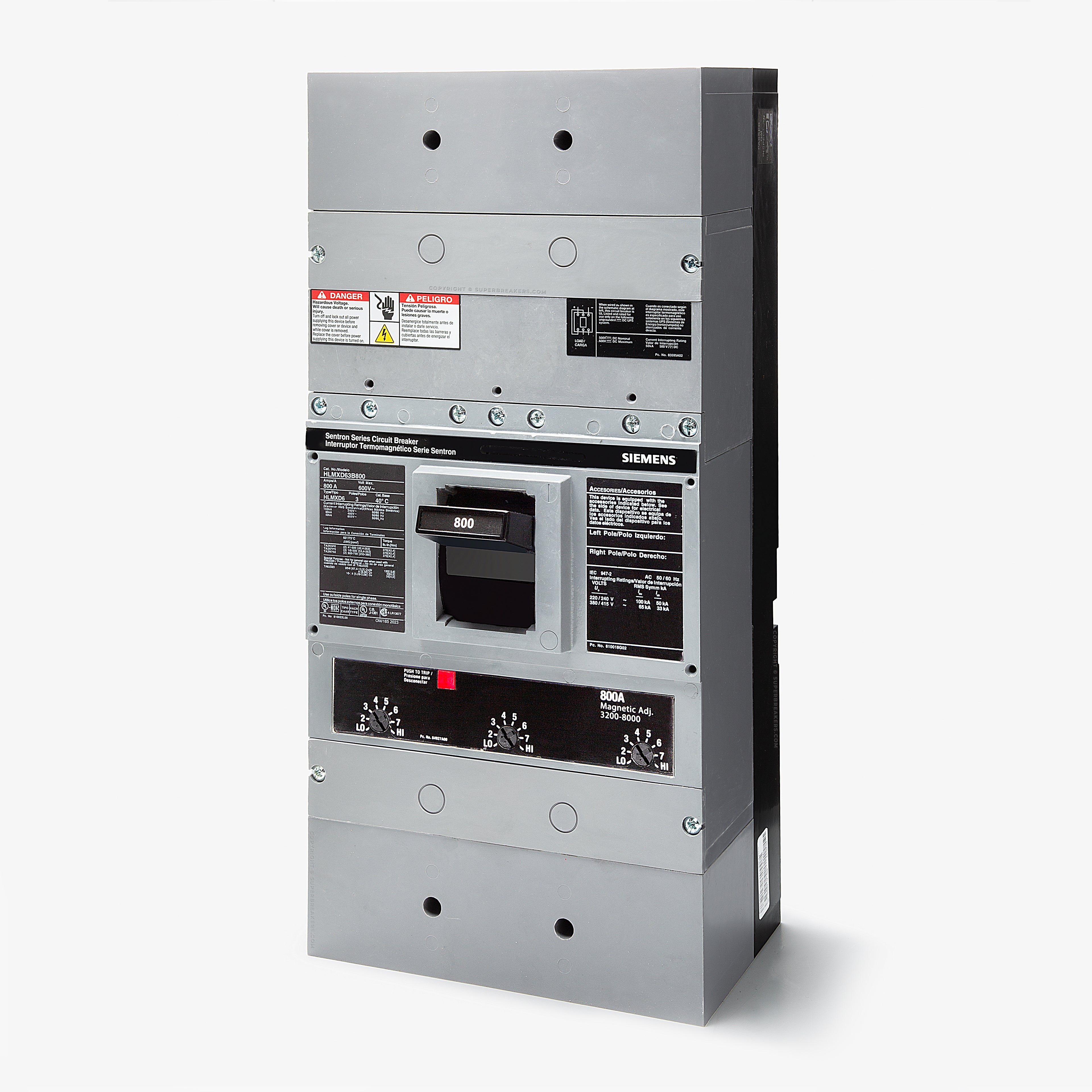 御三家 DPBP4,7,8, 002/018 001/052 003/052 Siemens HLMXD63B800 Molded Case Circuit Breaker – SuperBreakers