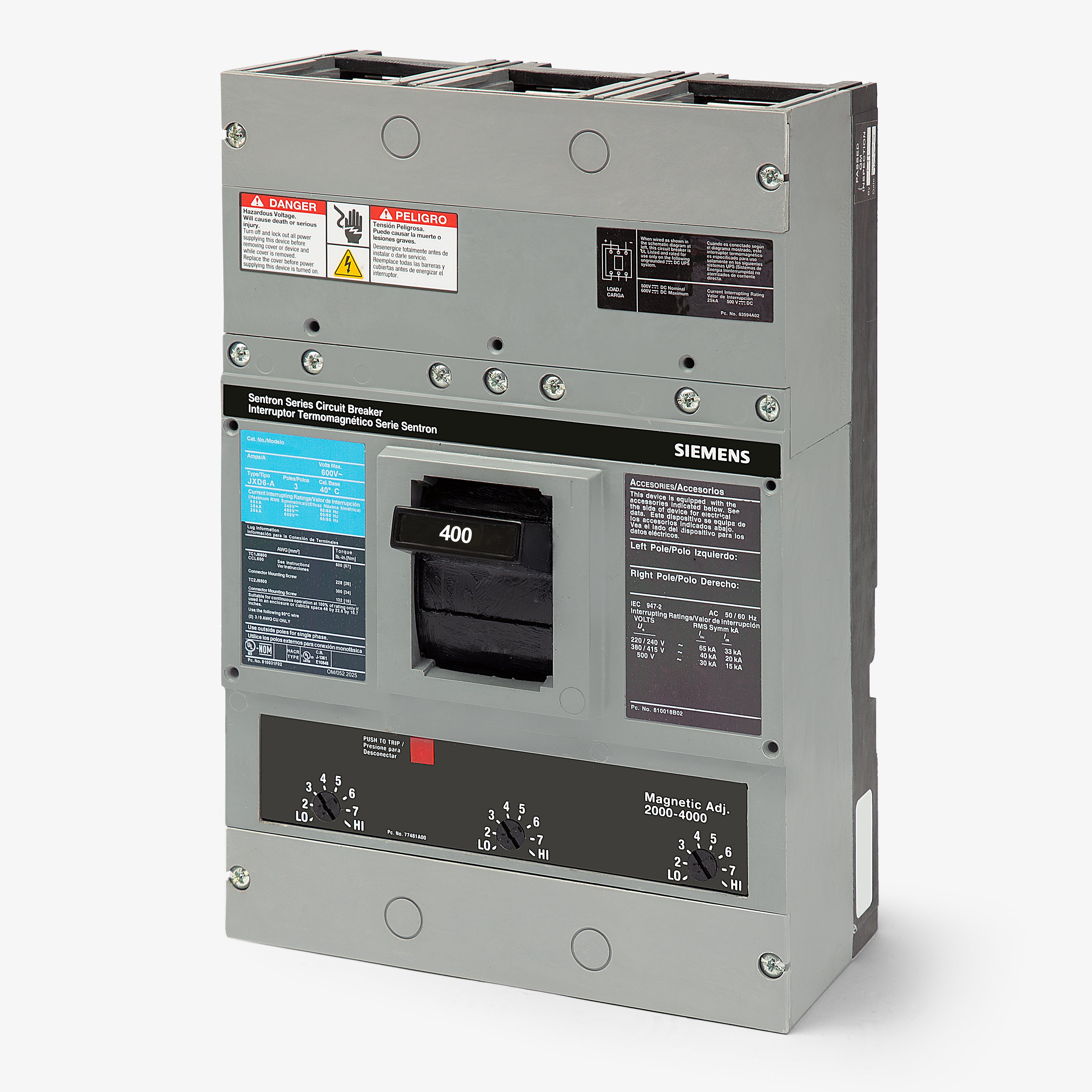Siemens JXD63B400 3 Pole Circuit Breaker – SuperBreakers
