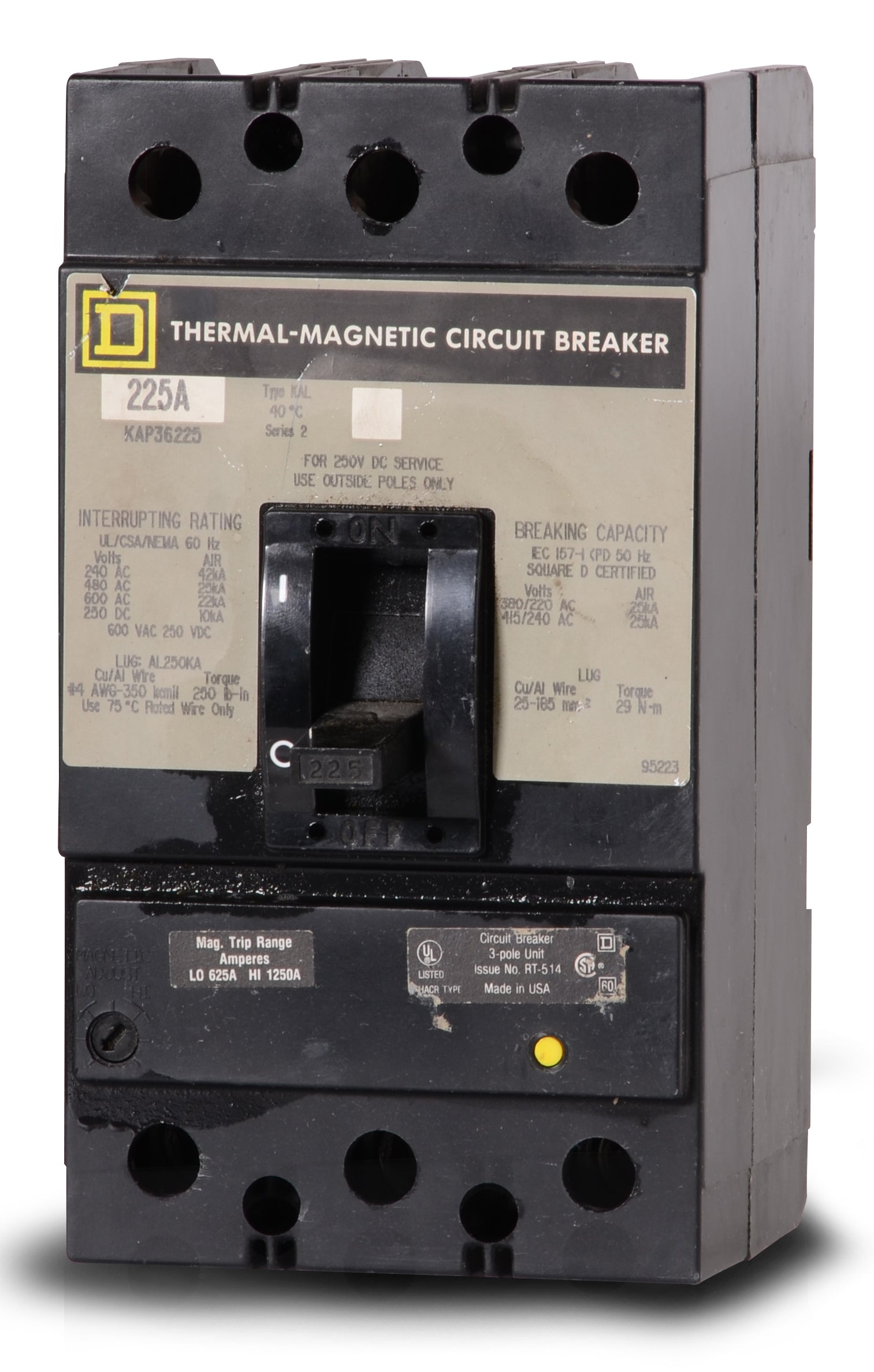 Square D KAP36225 Molded Case Circuit Breaker – SuperBreakers