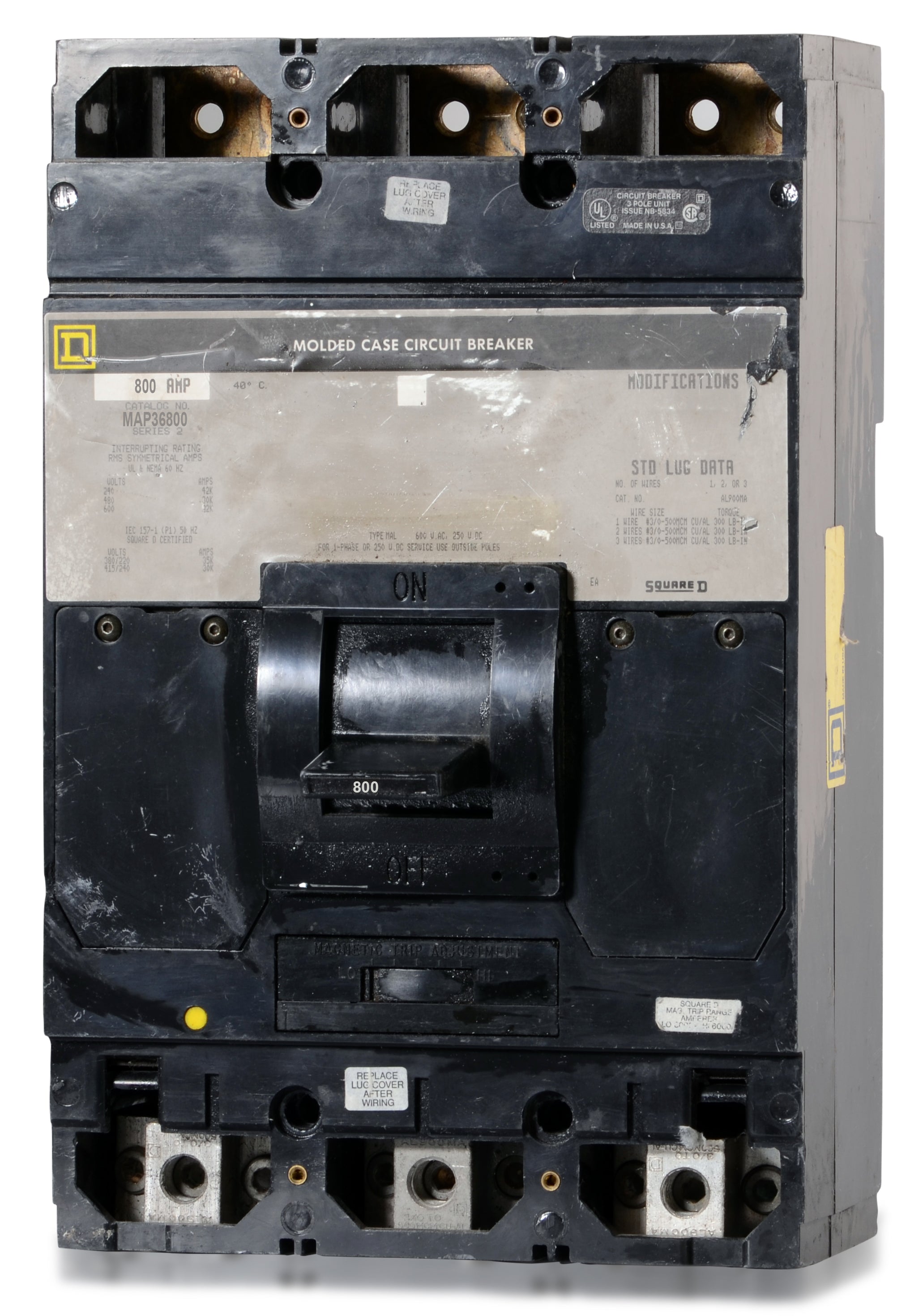 Square D MAP36800 Molded Case Circuit Breaker – SuperBreakers