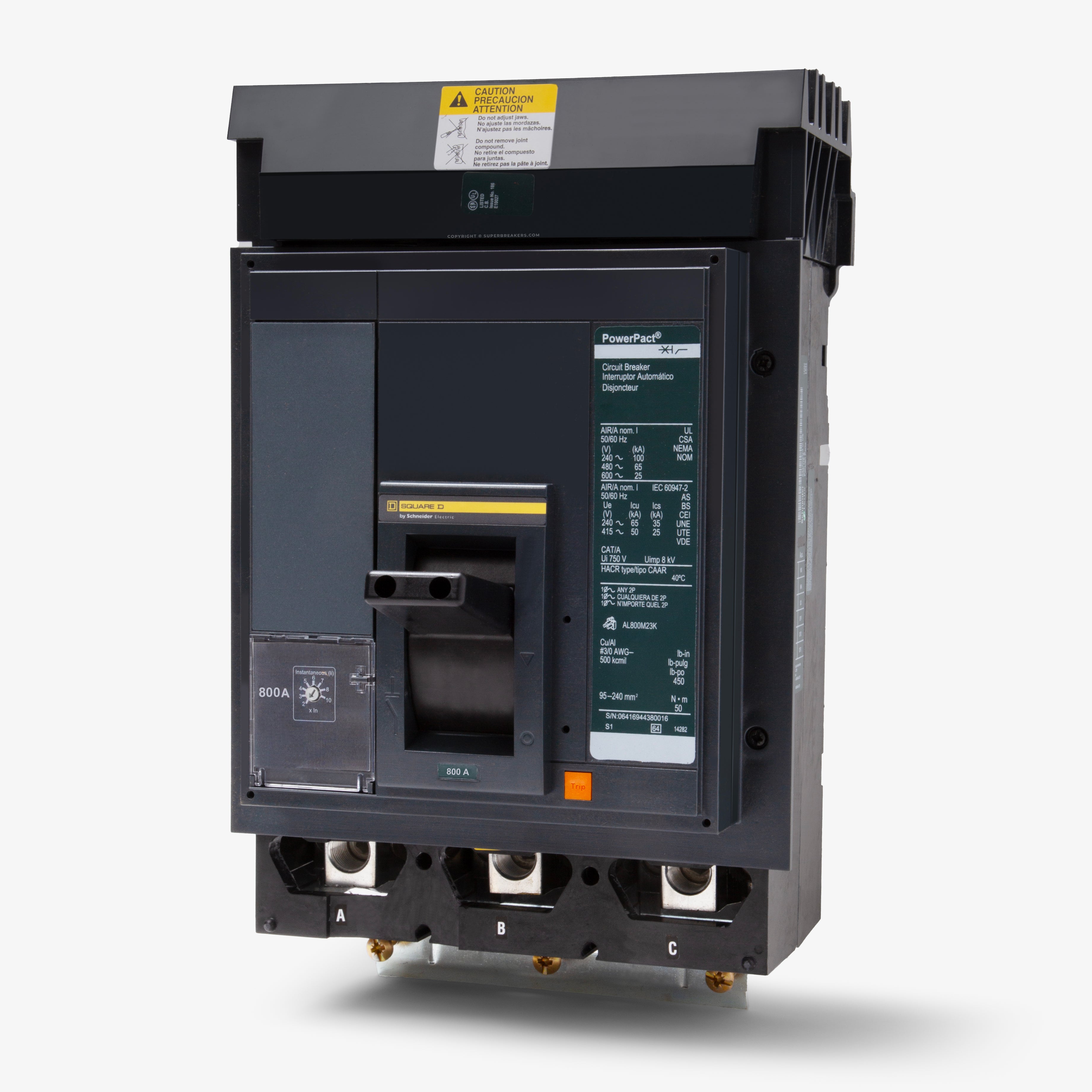 Square D MJA36800 - 800A 3 Pole Molded Case Circuit Breaker
