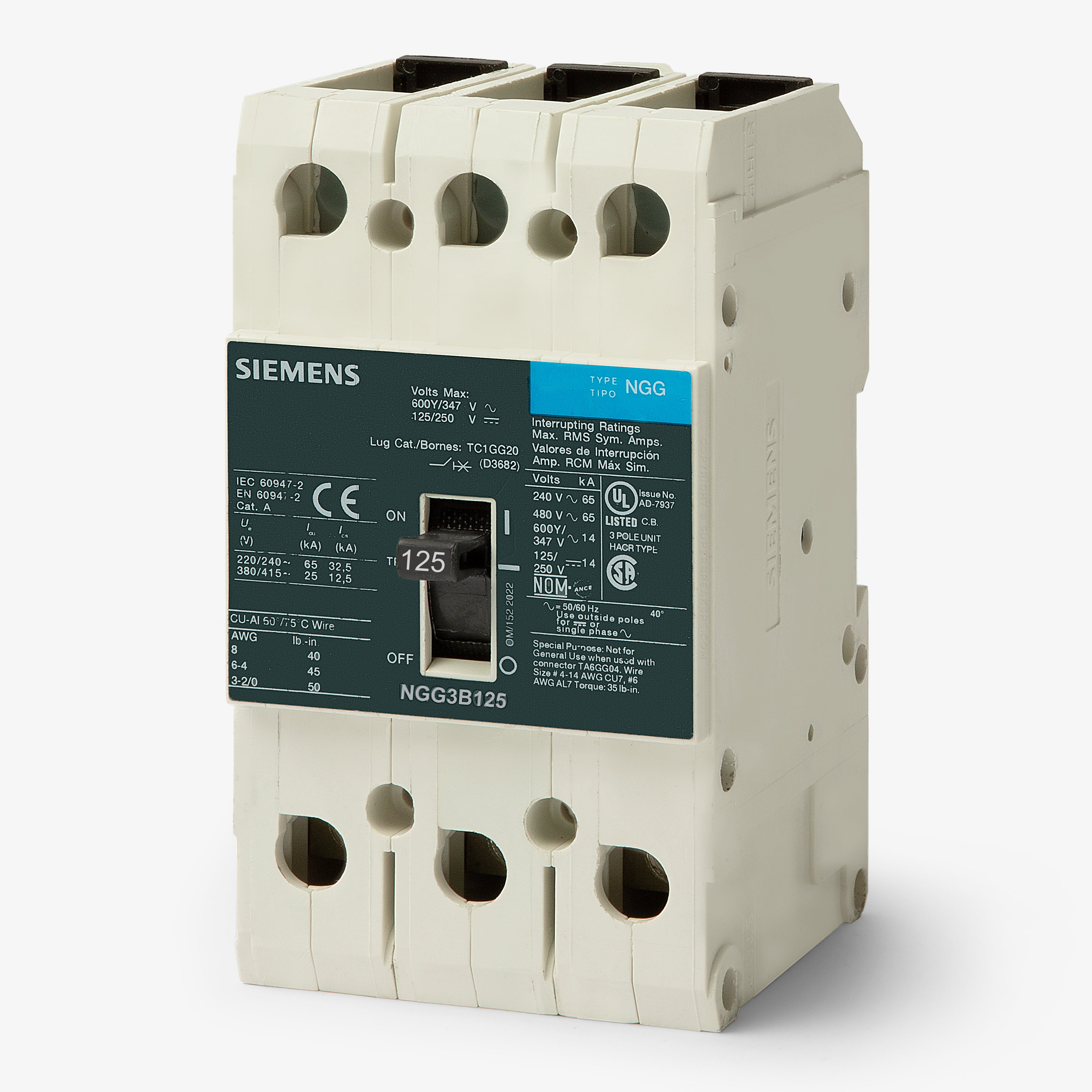 Siemens NGG3B125L Molded Case Circuit Breaker – SuperBreakers