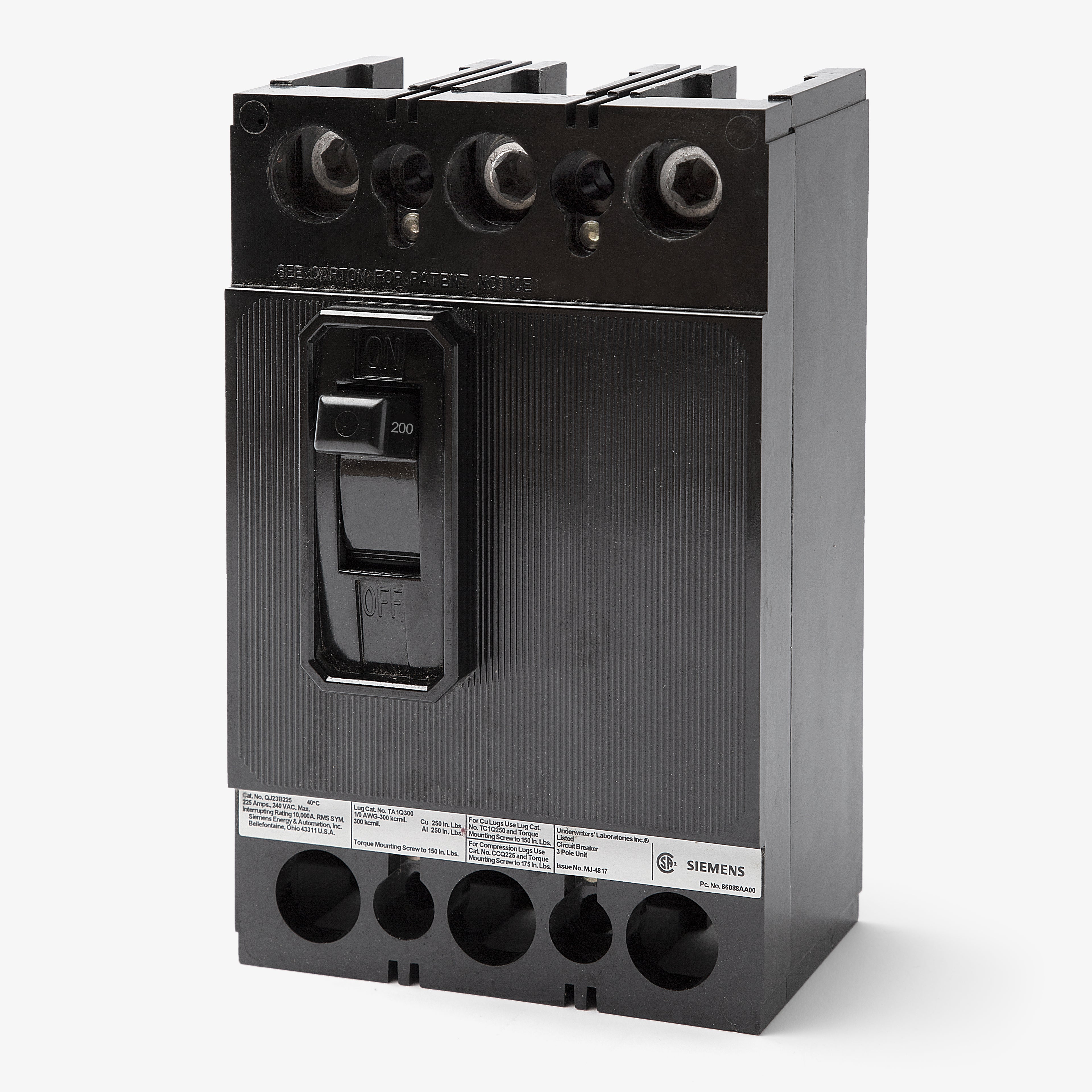 Siemens QJ23B200 - 200A 3 Pole Molded Case Circuit Breaker