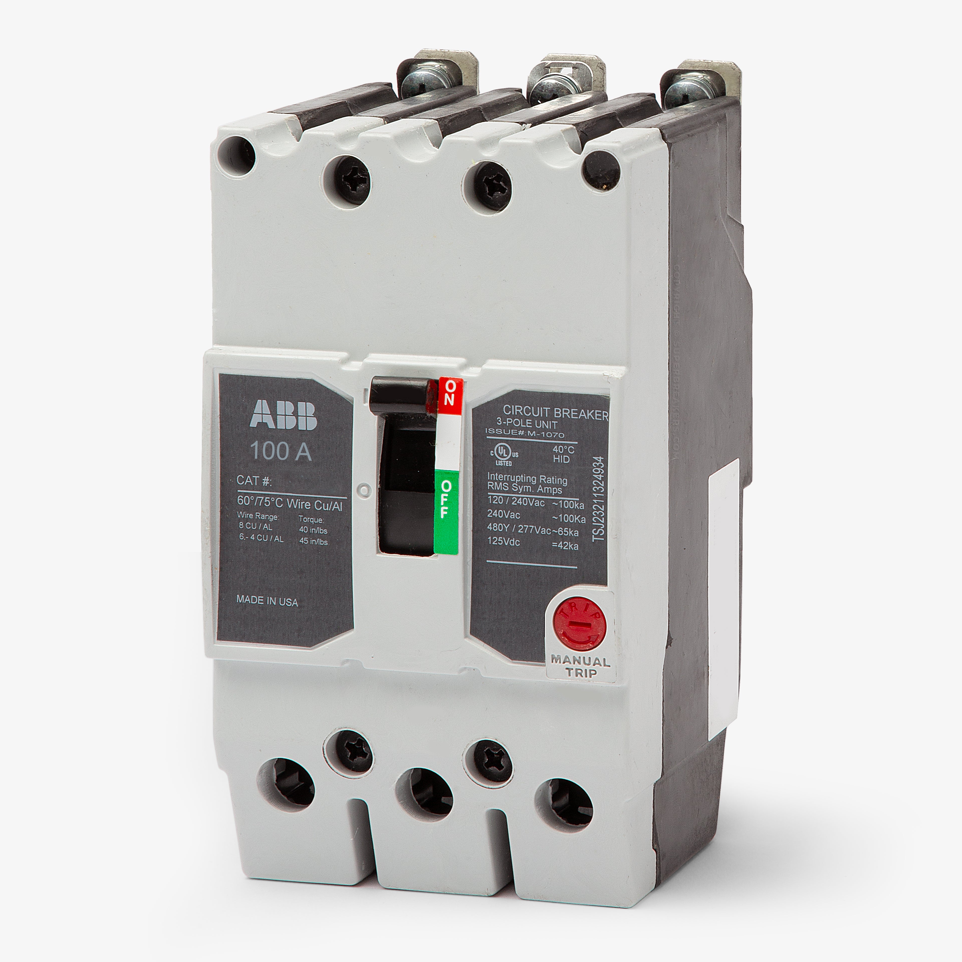 abb　NEOペンシル ABB TEYL3100B 3 Pole Circuit Breaker – SuperBreakers