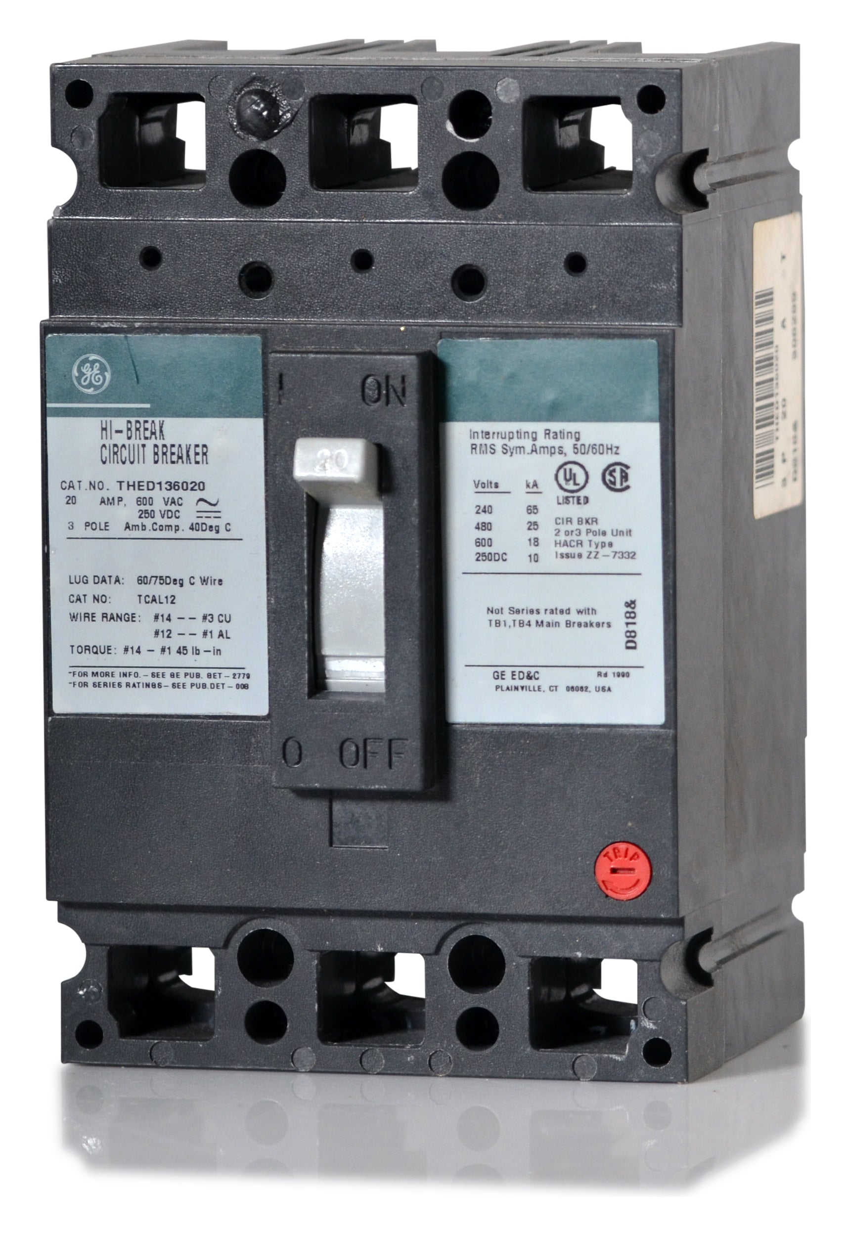 General Electric THED136020 3 Pole Circuit Breaker SuperBreakers