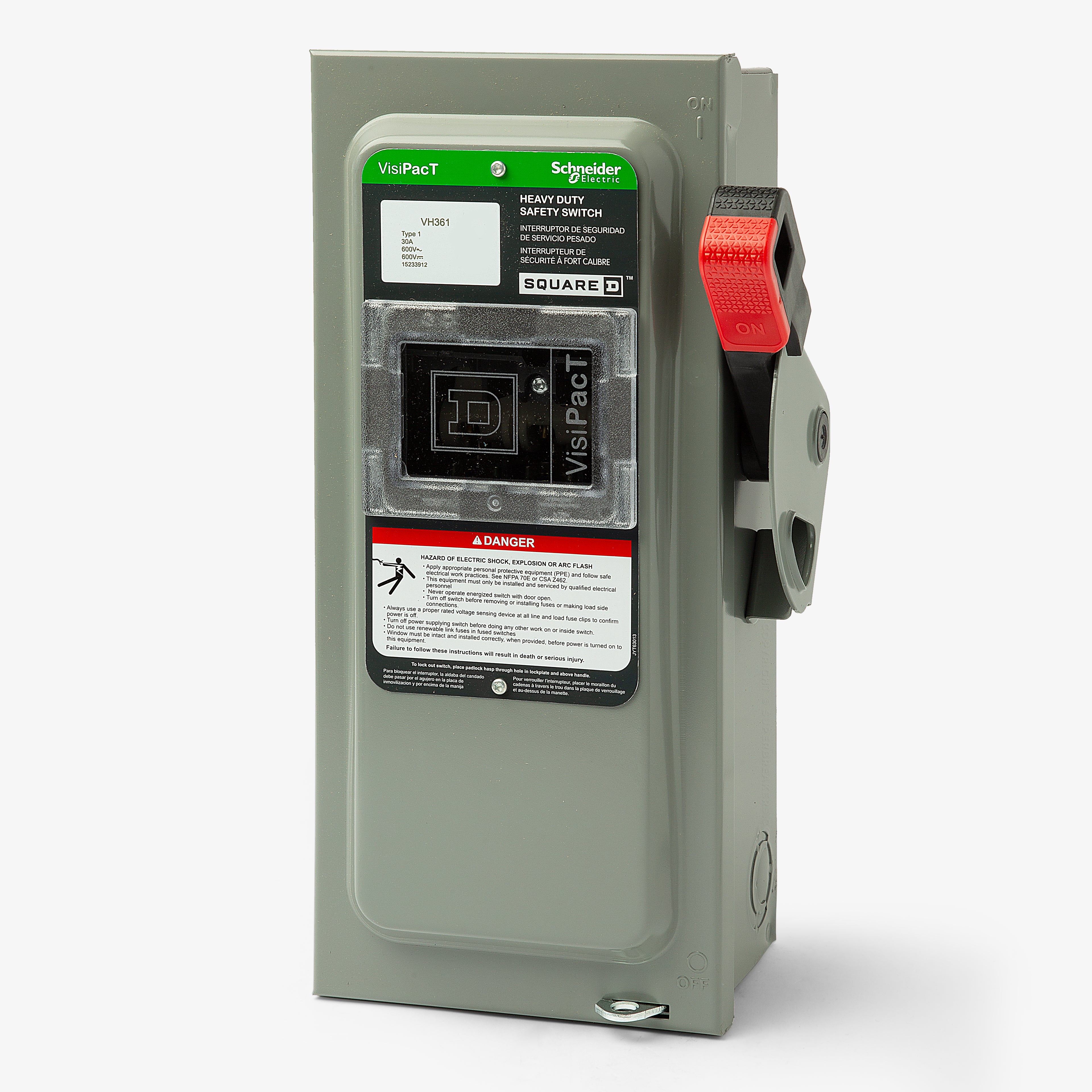 Square D Visipact 30 Amp Square D VisiPact Heavy Duty Safety Switch – 30A, 600V, 3-Pole Non-Fused, With Viewing Window, Type 3R Enclosure 200 Amp Square D Visipact 30 Amp Square D VisiPact Heavy Duty Safety Switch – 30A, 600V, 3-Pole Non-Fused, With Viewing Window, Type 3R Enclosure 200 Amp