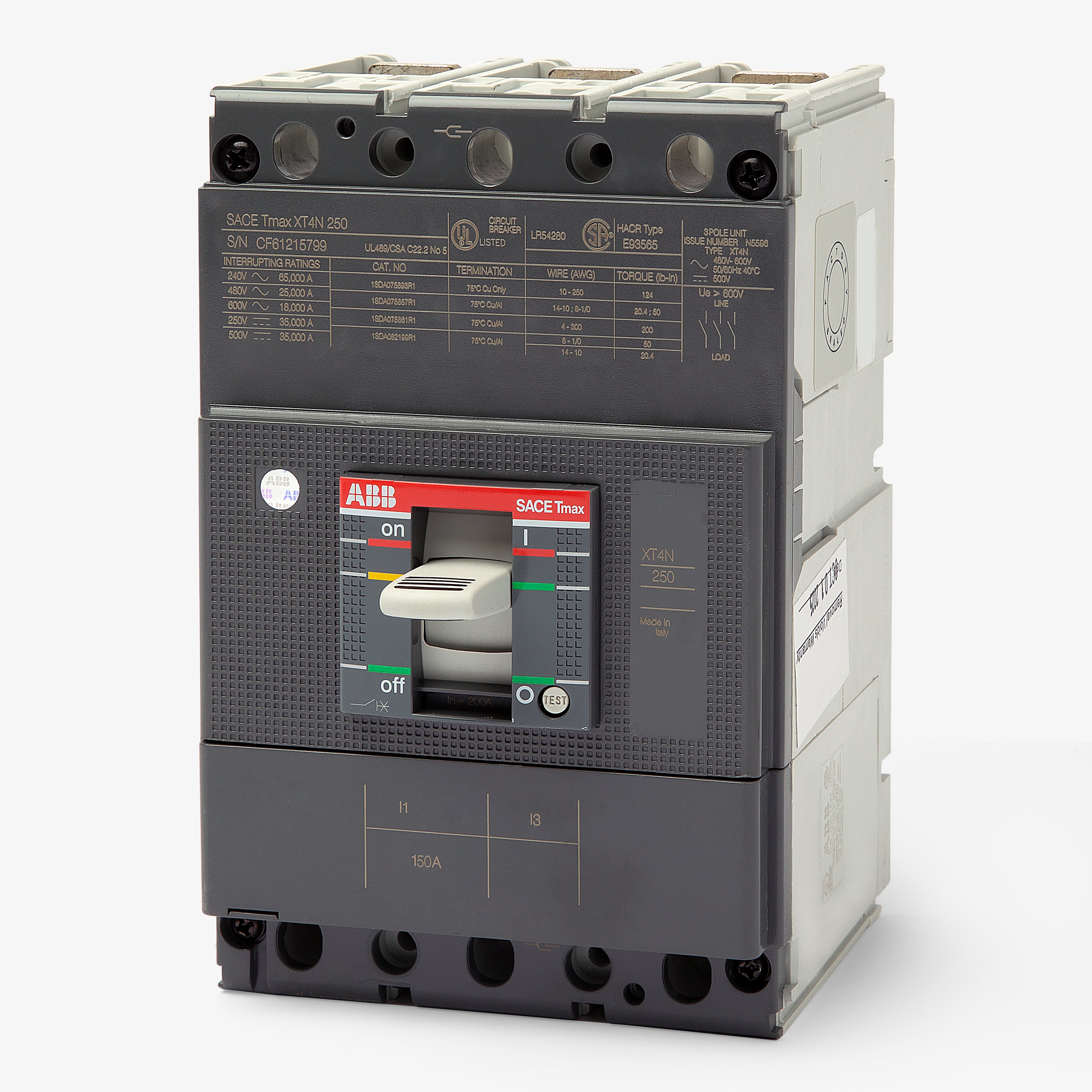 ABB XT4NU3150AFJ000XXX Molded Case Circuit Breaker – SuperBreakers