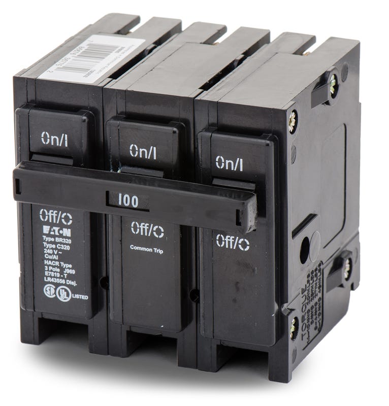Cutler Hammer BR360 Circuit Breaker - 3-Pole, 60 Amp, 10 KAIC, Plug-On Type - View #7