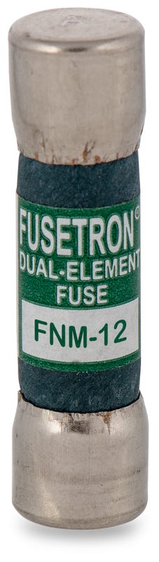 Cooper Bussmann T-12 Fusetron Dual Element Time-Delay Plug Fuse - Heavy Duty 125VAC