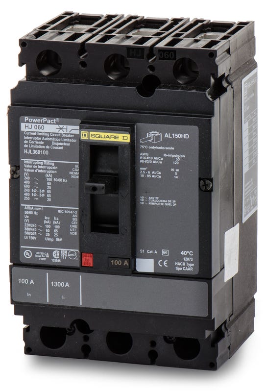 バーバリー アンサンブル 100A Square D FA36100 3 Pole Circuit Breaker – SuperBreakers