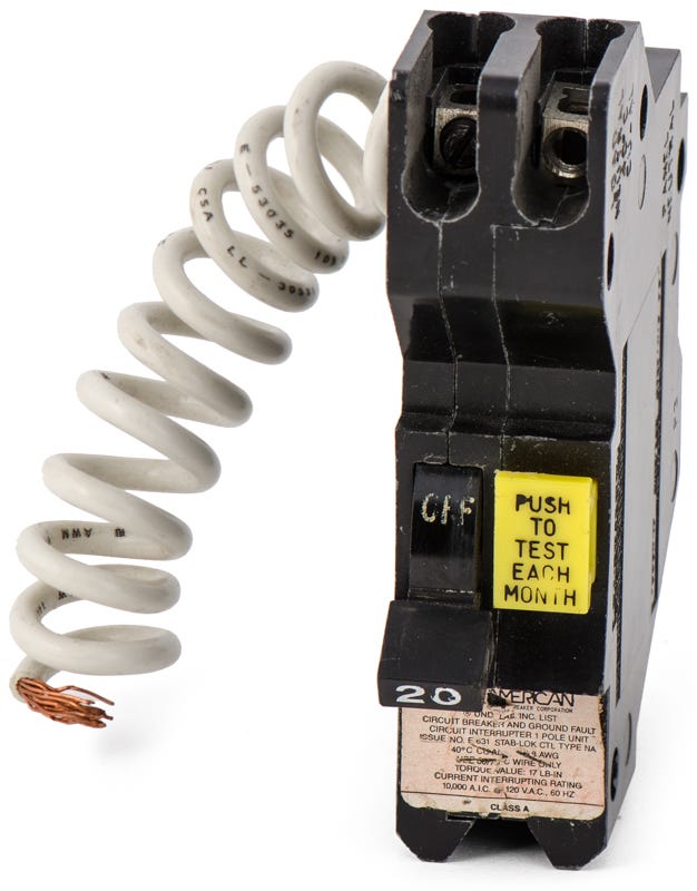 Federal Pacific NAGF20 1 Pole Ground Fault Circuit Breaker SuperBreakers