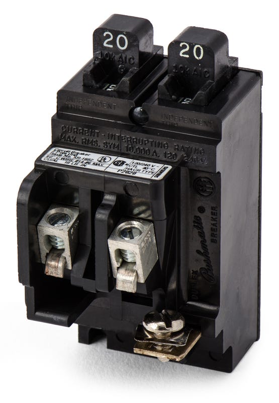 20A ITE Pushmatic P2020 Twin BREAKER 20 Amp No CLT Restrictor Tab Non Limiting - Foto 5