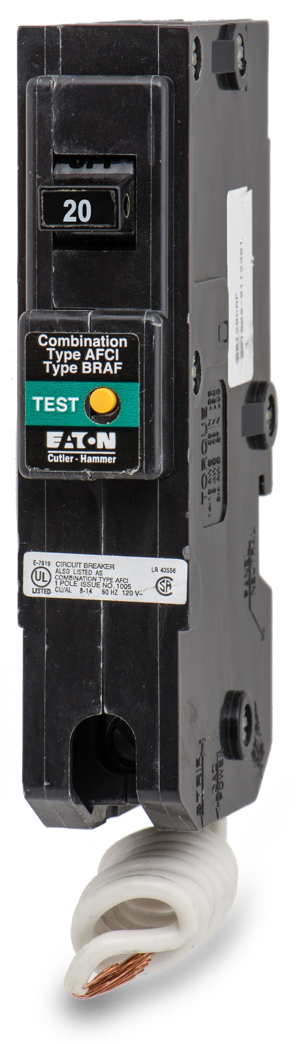 Eaton/CutlerHammer BR120CAF 1 Pole Circuit Breaker Arc Fault