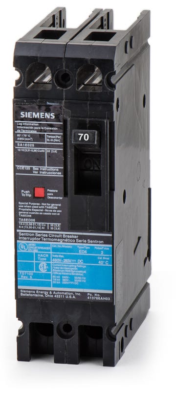 Siemens Ed42b070 2 Pole Circuit Breaker Superbreakers