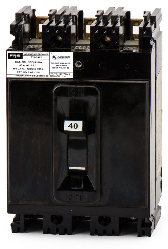 Federal Pacific NEF431040 3 Pole Circuit Breaker – SuperBreakers