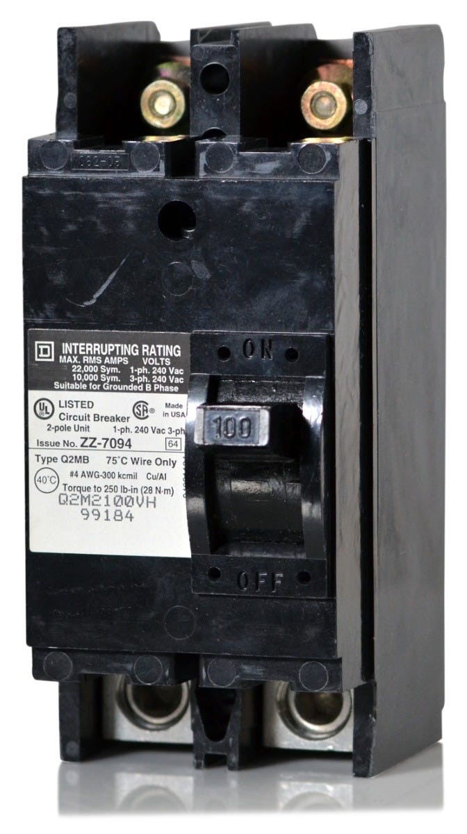 Square D Q2M2100VH 2 Pole Circuit Breaker SuperBreakers