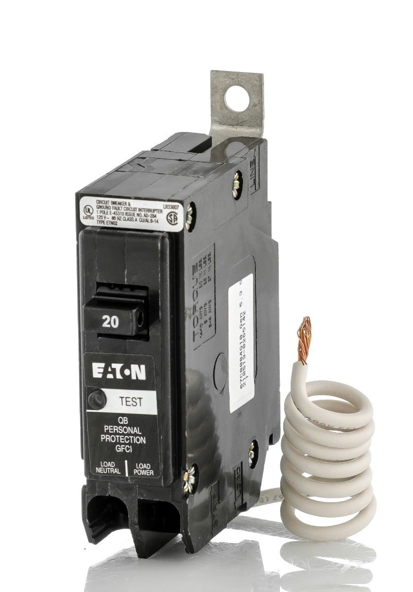 Eaton QB1020GF 1 Pole Ground Fault Circuit Breaker SuperBreakers