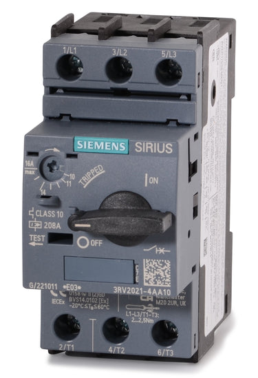 Siemens 3RV2021-4AA10 - 16A 3 Pole Motor Protection Circuit Breaker