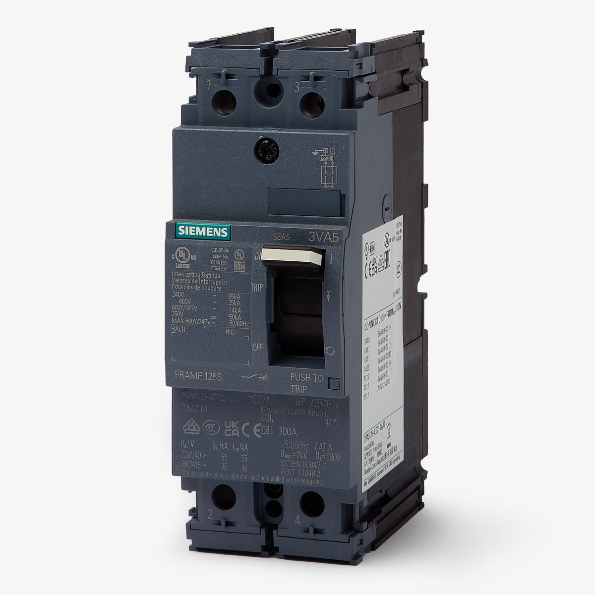 Siemens 3VA5145-4ED21-0AA0 - 45A 2 Pole Molded Case Circuit Breaker