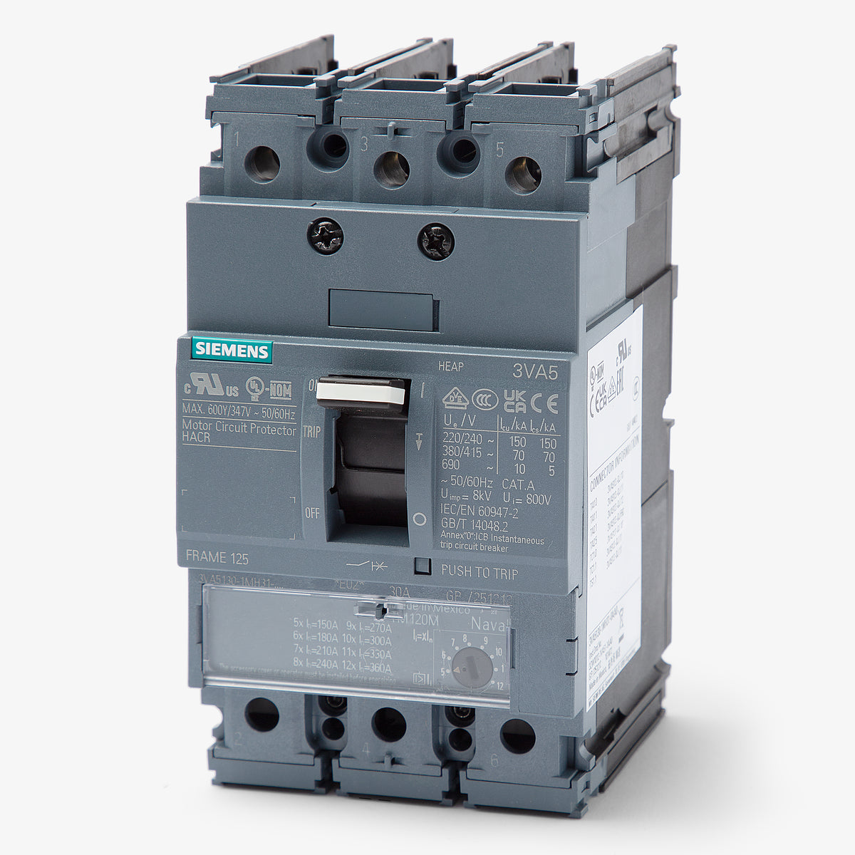 Siemens 3VA5103-1MH31-0AA0 - 3A 3 Pole Motor Circuit Protector