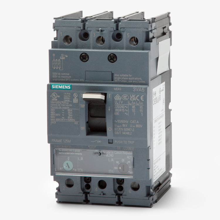 Siemens 3VA5120-6EC31-0AA0 - 20A 3 Pole Molded Case Circuit Breaker