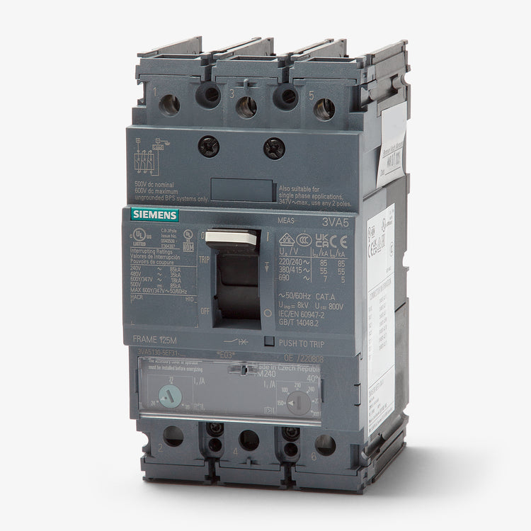 Siemens 3VA5120-5EF31-0AA0 - 20A 3 Pole Molded Case Circuit Breaker