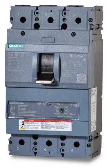 Siemens 3VA5170-5EC31-0AA0 - 70A 3 Pole Molded Case Circuit Breaker