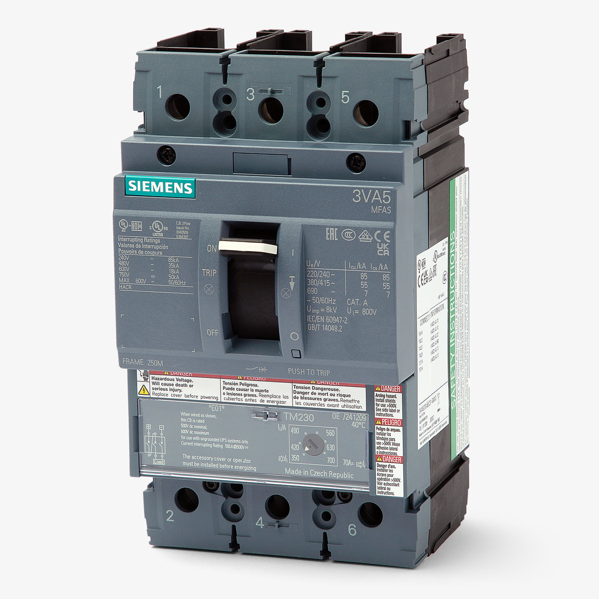 Siemens 3VA5215-7EC31-0AA0 - 150A 3 Pole Molded Case Circuit Breaker