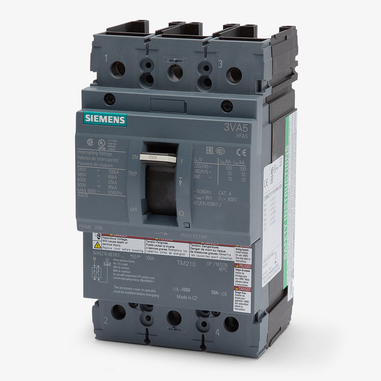 Siemens 3VA5210-6ED61-0AA0 - 100A 2 Pole Molded Case Circuit Breaker