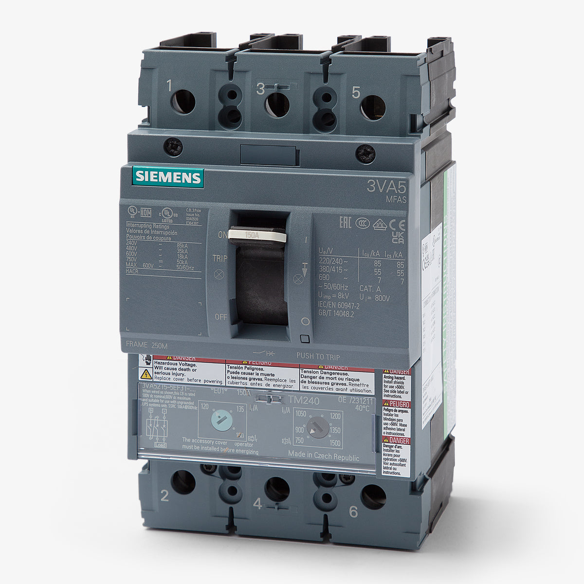 Siemens 3VA5215-5EF31-0AA0 - 150A 3 Pole Molded Case Circuit Breaker