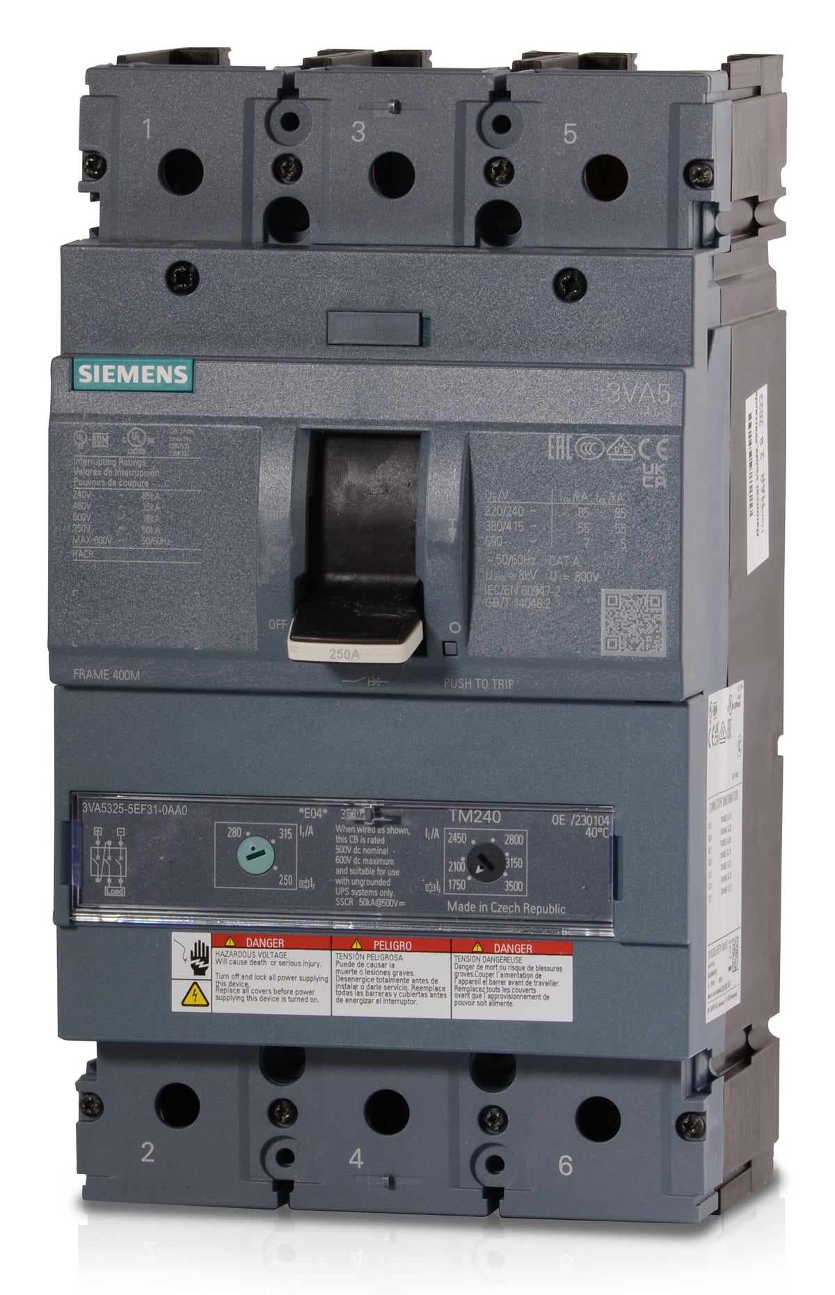 Siemens 3VA5325-5EF31-0AA0 - 250A 3 Pole Molded Case Circuit Breaker