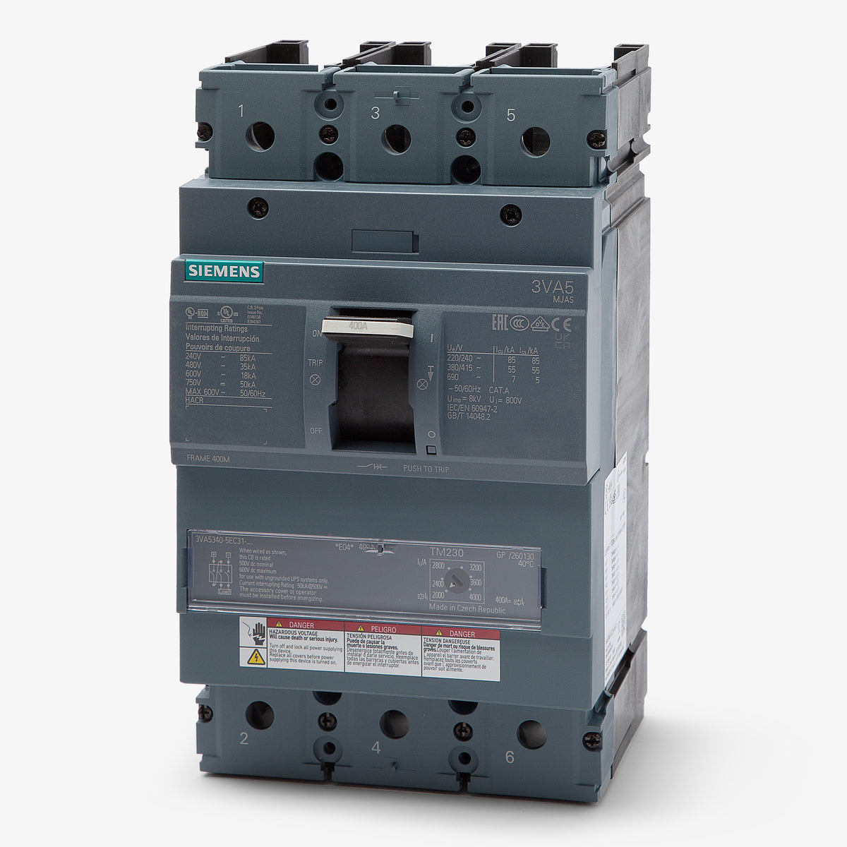 Siemens 3VA5340-5EC31-0AA0 - 400A 3 Pole Molded Case Circuit Breaker