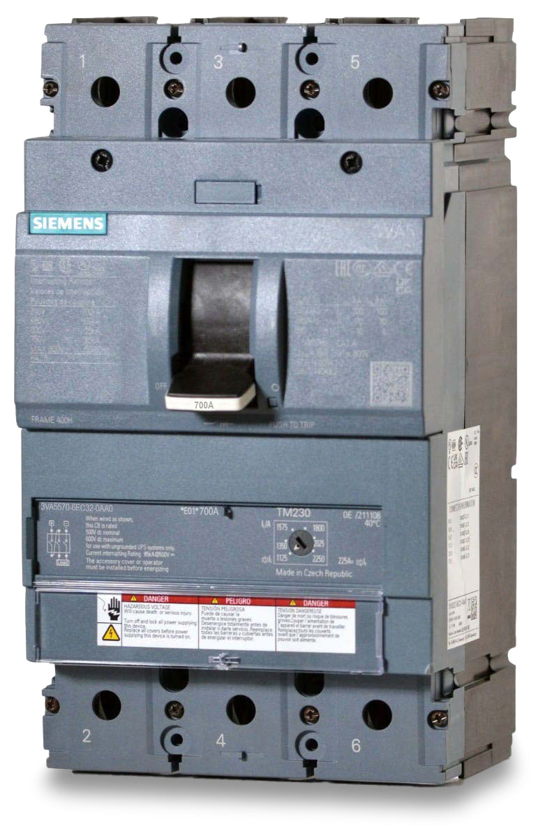 Siemens 3VA5570-6EC32-0AA0 - 700A 3 Pole Molded Case Circuit Breaker