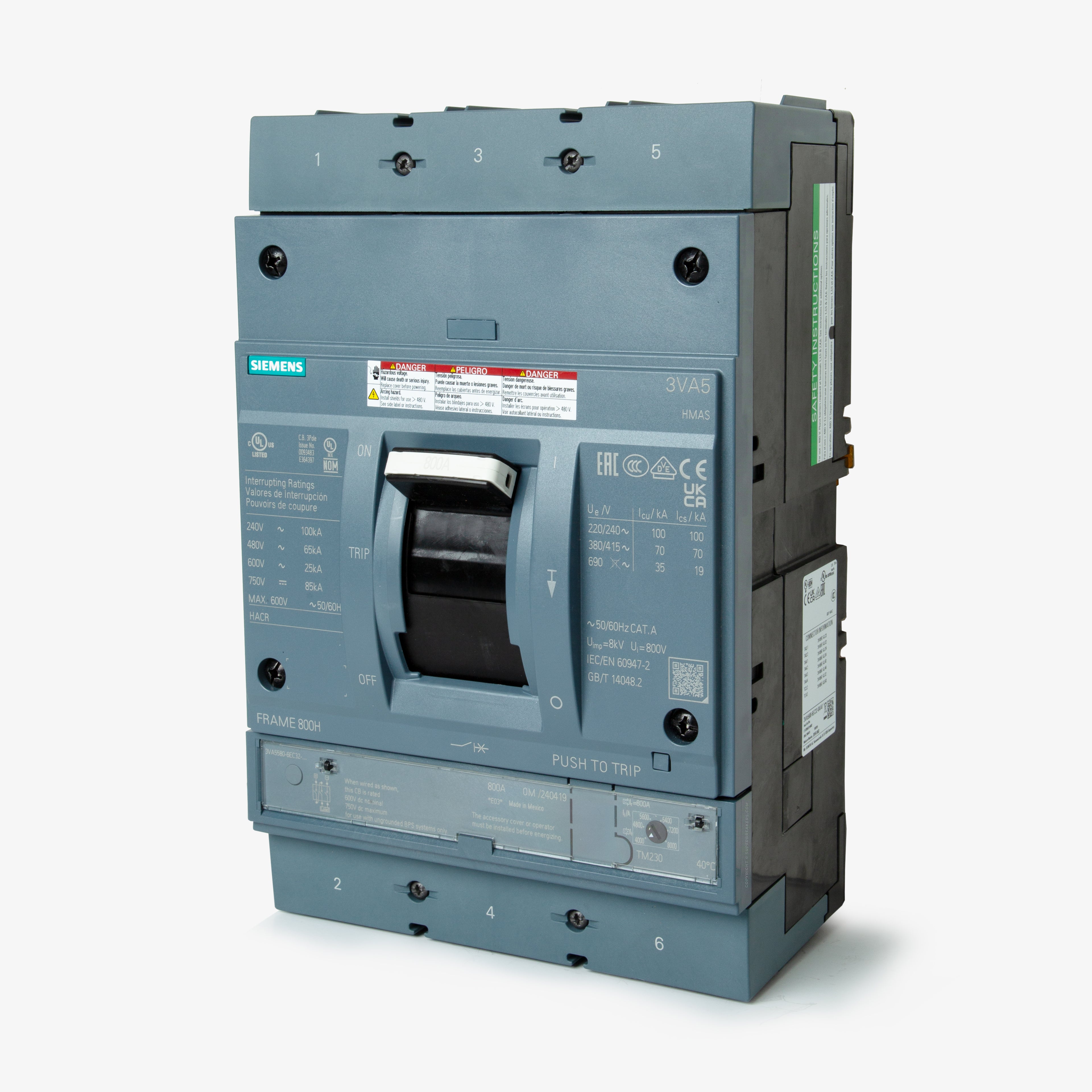 Siemens 3VA5580-6EC32-0AA0 Molded Case Circuit Breaker – SuperBreakers