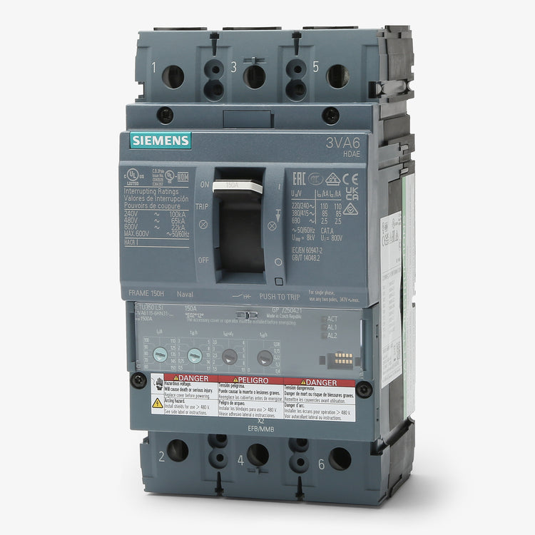 Siemens 3VA6115-6HN31-0AA0 - 150A 3 Pole Molded Case Circuit Breaker