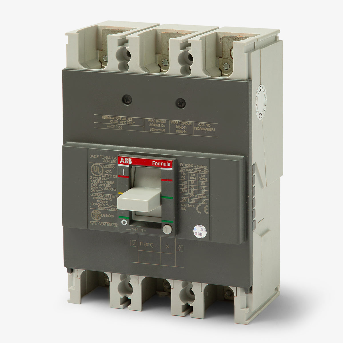 ABB A2N150TW - 150A 3 Pole Molded Case Circuit Breaker