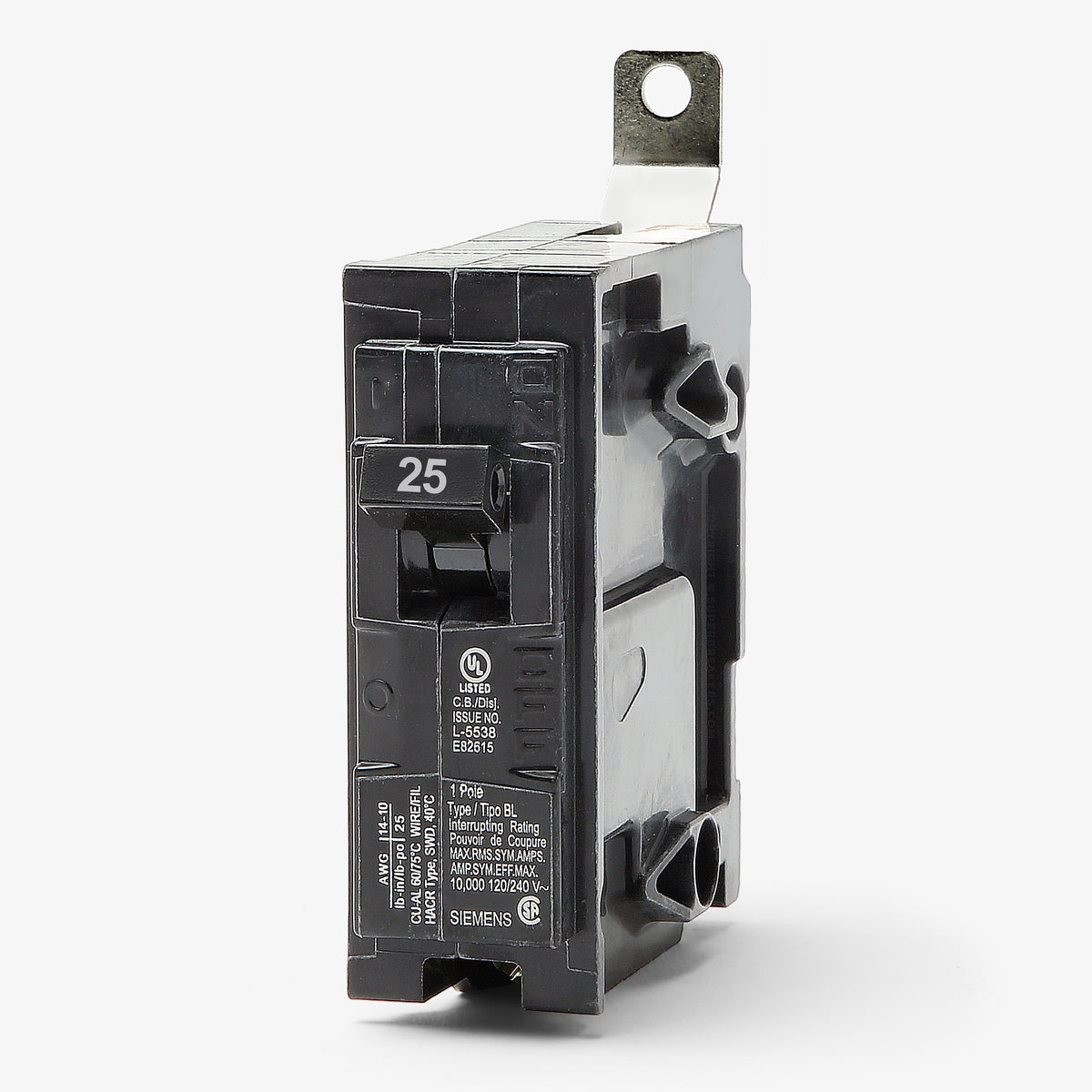 Siemens B125 - 25A 1 Pole Molded Case Circuit Breaker