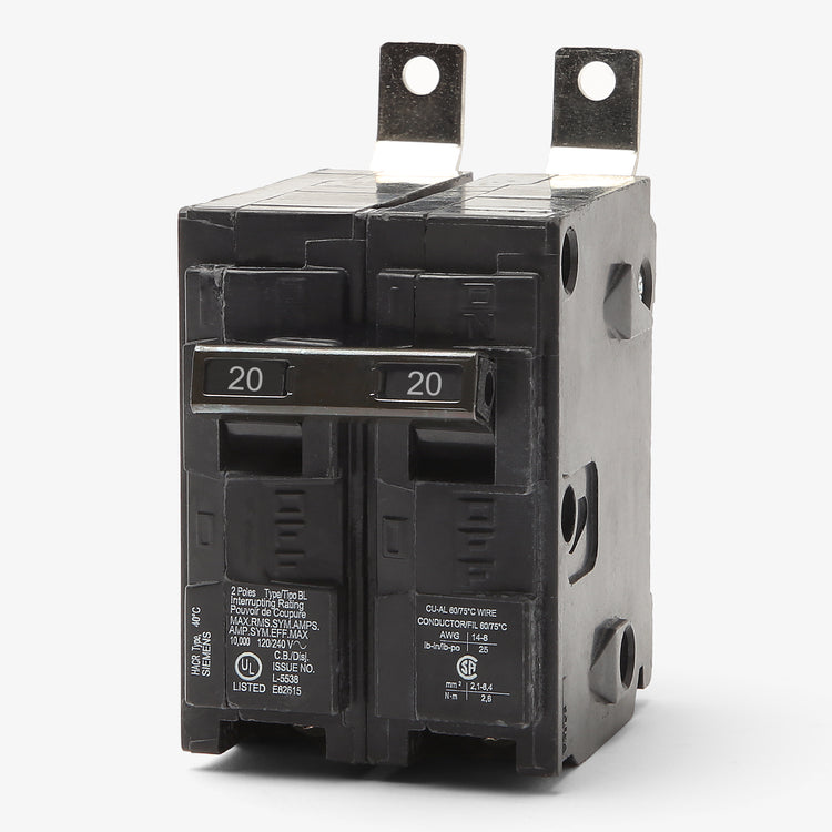 Siemens B220 - 20A 2 Pole Molded Case Circuit Breaker