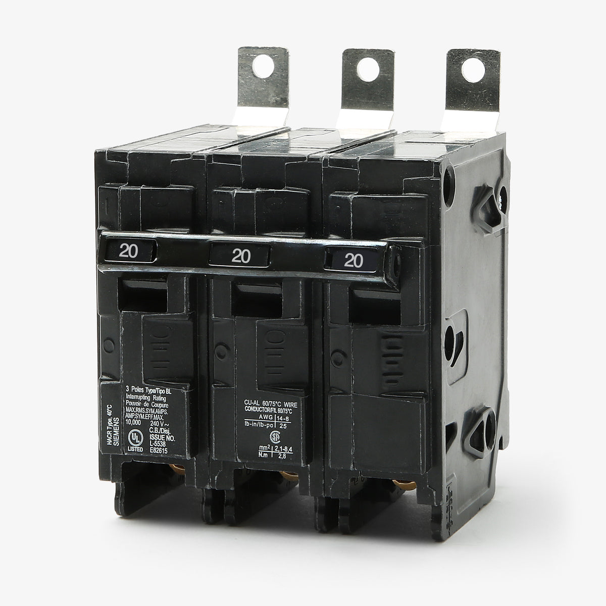 Siemens B320 - 20A 3 Pole Molded Case Circuit Breaker