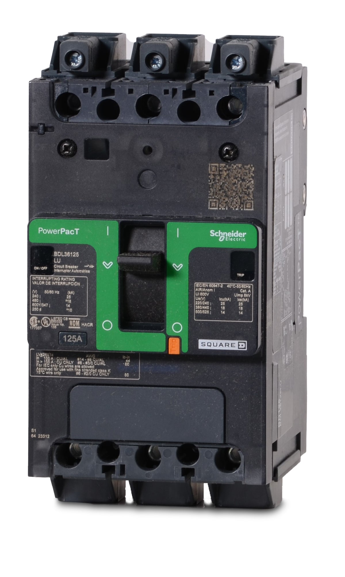 Square D BDL36125LU - 125A 3 Pole Molded Case Circuit Breaker