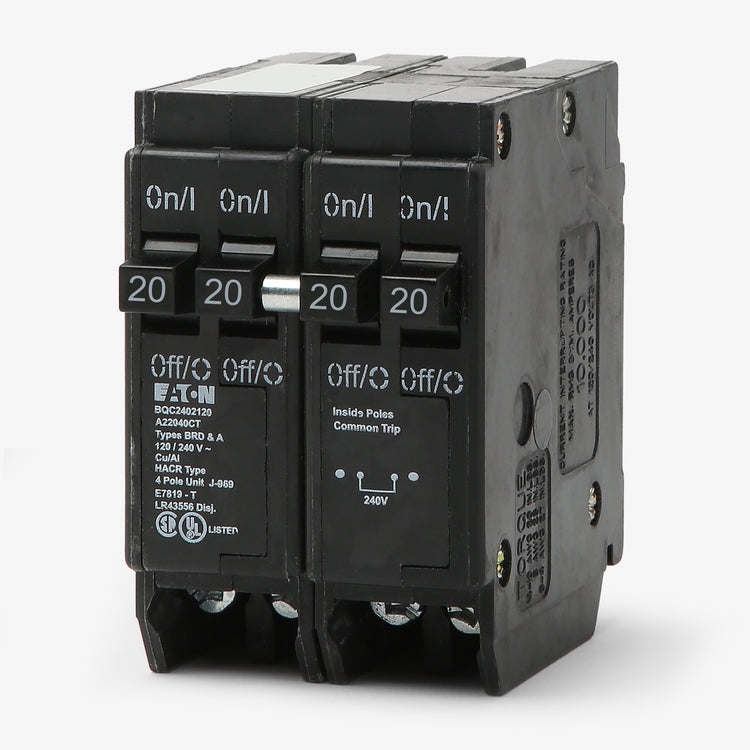 Eaton / Cutler-Hammer BQC2202120 - 20/20A Quadplex Miniature Circuit Breaker