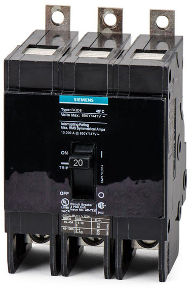 Siemens BQD6320 - 20A 3 Pole Molded Case Circuit Breaker