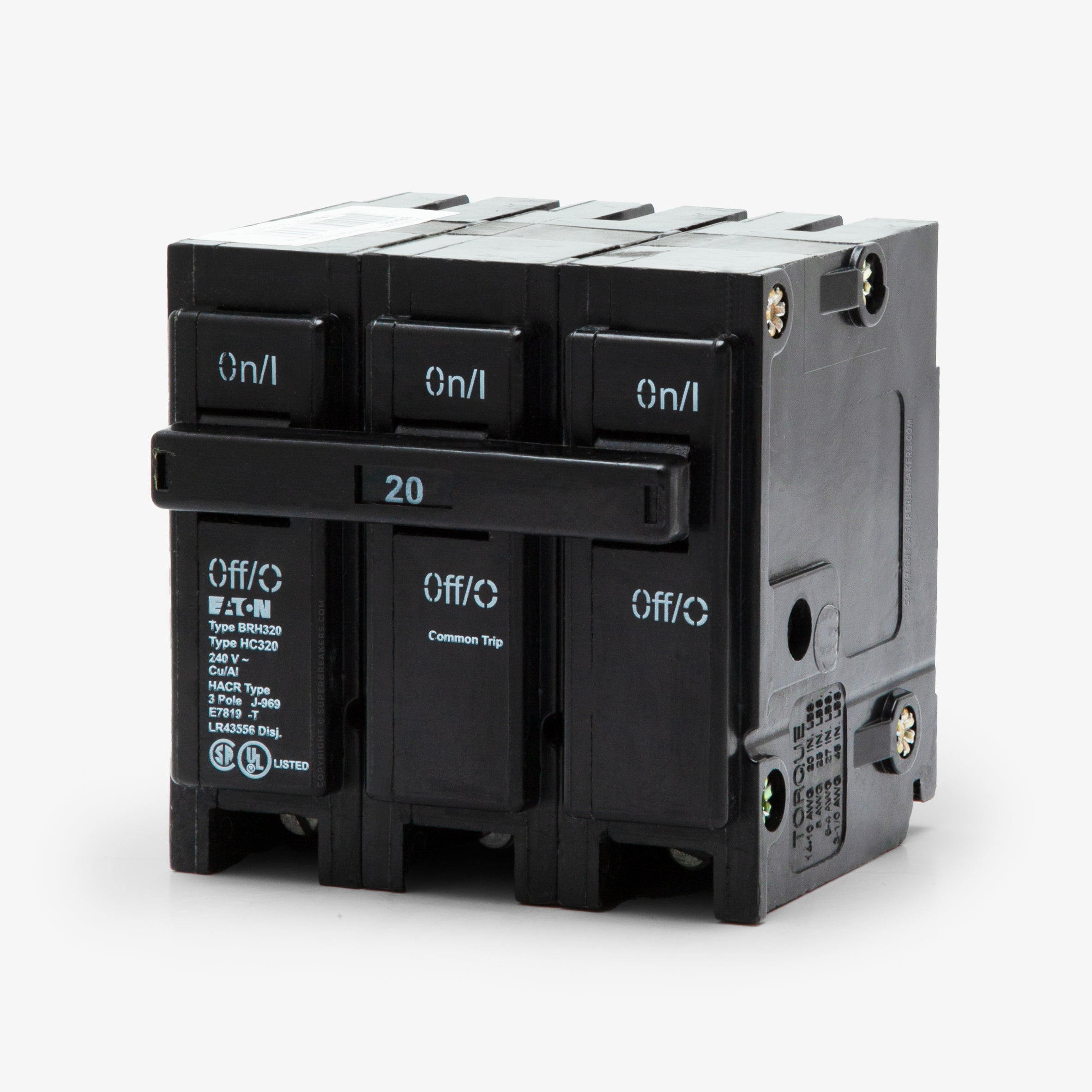 New Eaton BRH320 3 Pole Circuit Breaker SuperBreakers