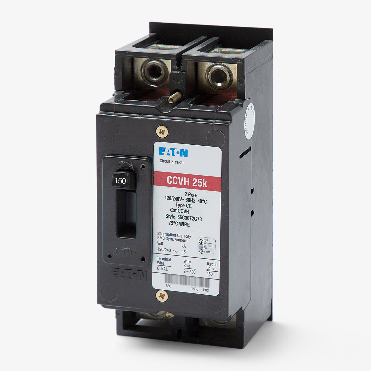 Eaton / Cutler-Hammer CCVH2150 - 150A 2 Pole Molded Case Circuit Breaker
